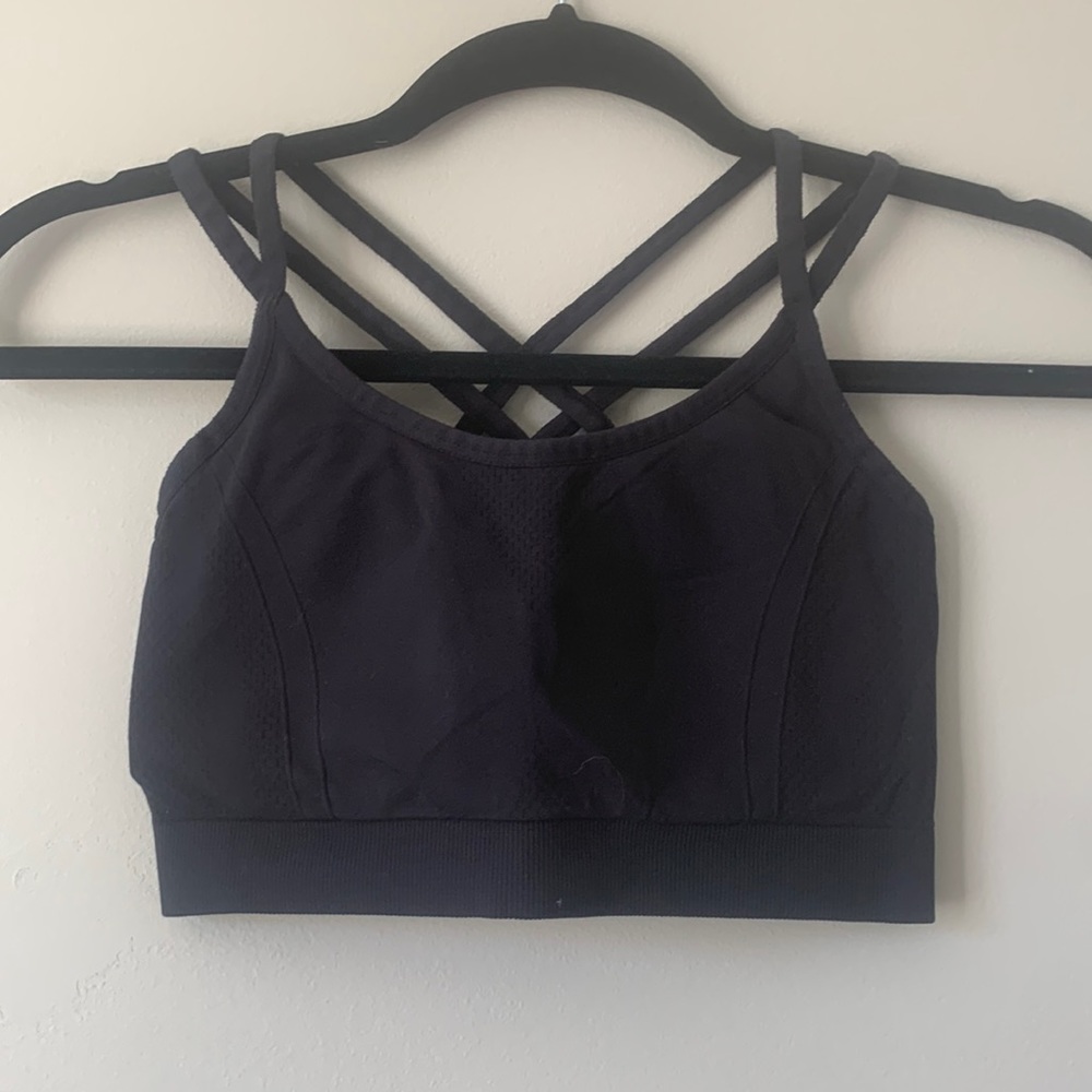 Reebok padded sports bra with crossing straps